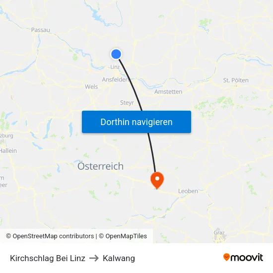 Kirchschlag Bei Linz to Kalwang map