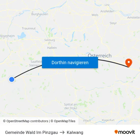 Gemeinde Wald Im Pinzgau to Kalwang map