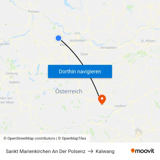 Sankt Marienkirchen An Der Polsenz to Kalwang map