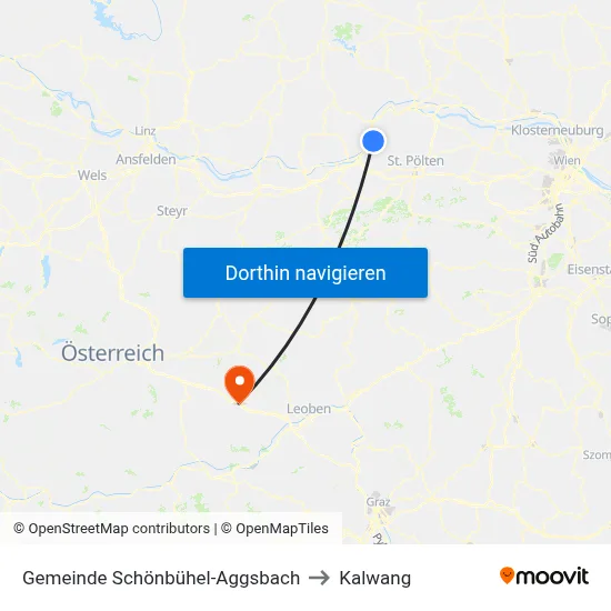 Gemeinde Schönbühel-Aggsbach to Kalwang map