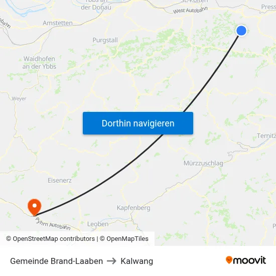 Gemeinde Brand-Laaben to Kalwang map