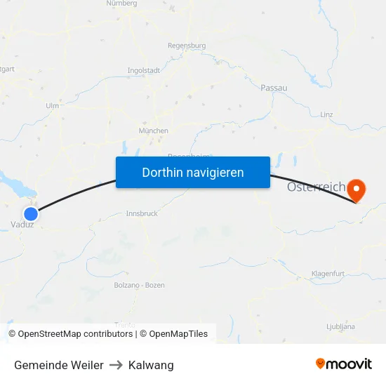 Gemeinde Weiler to Kalwang map
