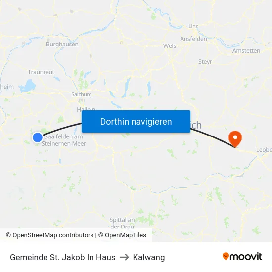 Gemeinde St. Jakob In Haus to Kalwang map