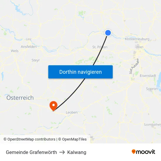 Gemeinde Grafenwörth to Kalwang map