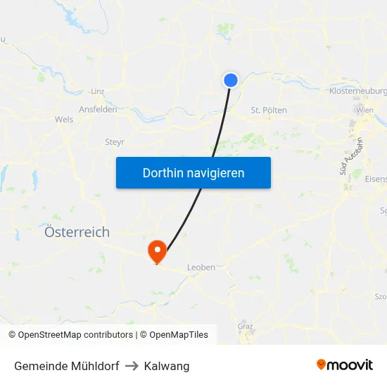 Gemeinde Mühldorf to Kalwang map