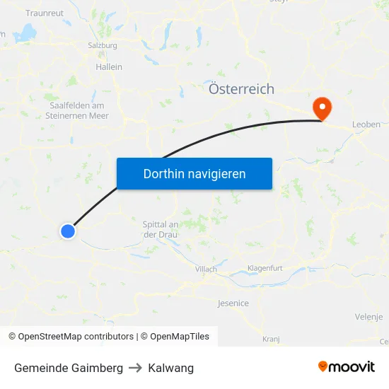 Gemeinde Gaimberg to Kalwang map