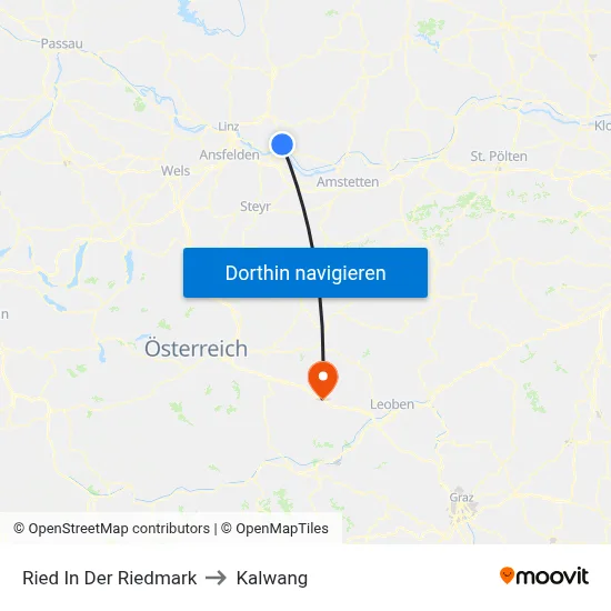 Ried In Der Riedmark to Kalwang map