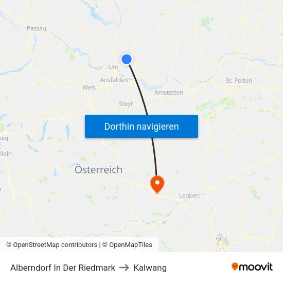 Alberndorf In Der Riedmark to Kalwang map
