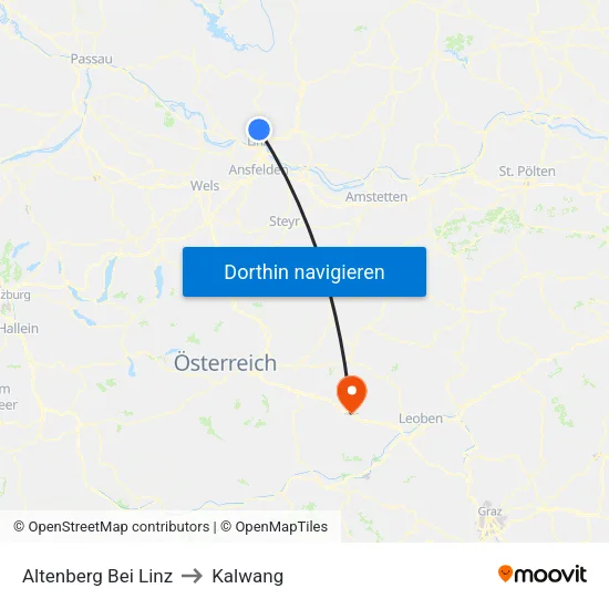 Altenberg Bei Linz to Kalwang map