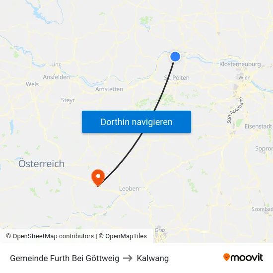 Gemeinde Furth Bei Göttweig to Kalwang map