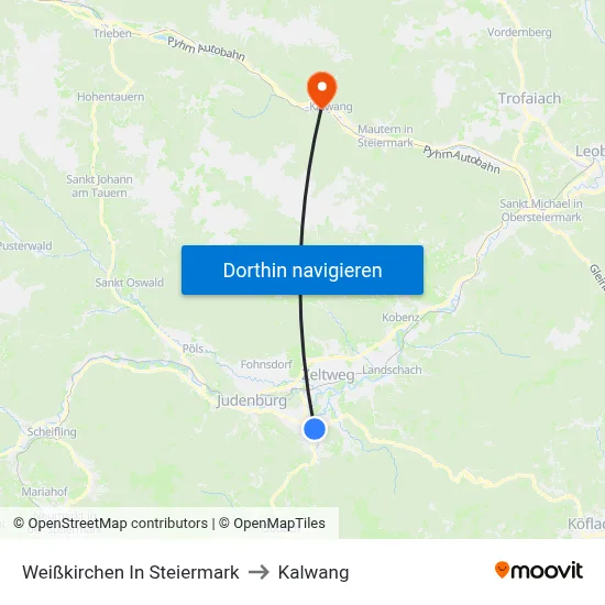 Weißkirchen In Steiermark to Kalwang map