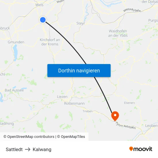 Sattledt to Kalwang map