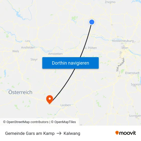 Gemeinde Gars am Kamp to Kalwang map