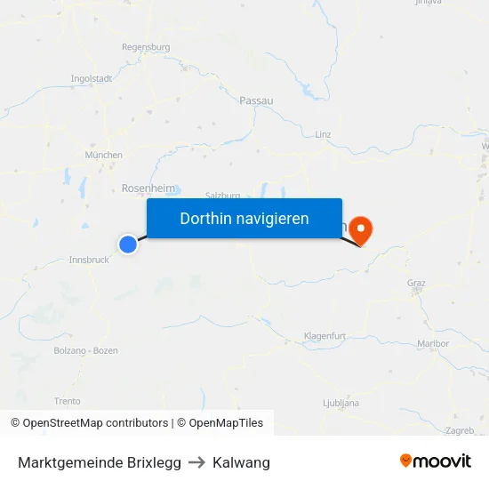 Marktgemeinde Brixlegg to Kalwang map