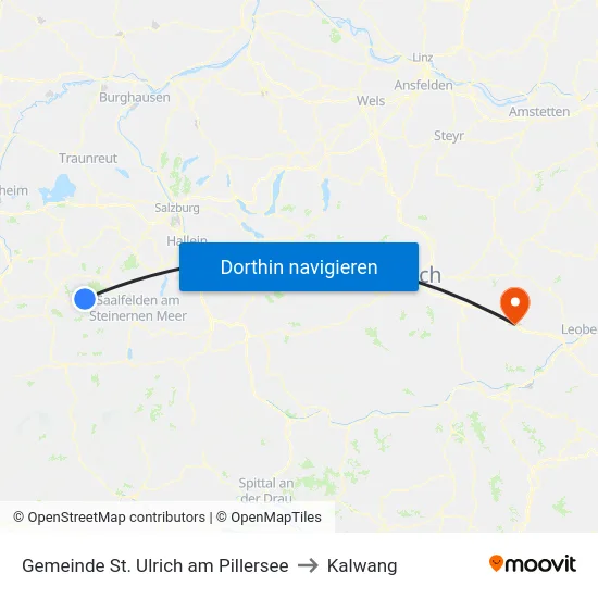 Gemeinde St. Ulrich am Pillersee to Kalwang map