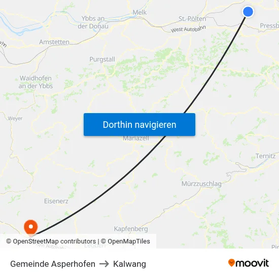 Gemeinde Asperhofen to Kalwang map