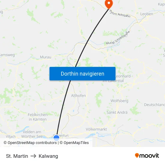 St. Martin to Kalwang map
