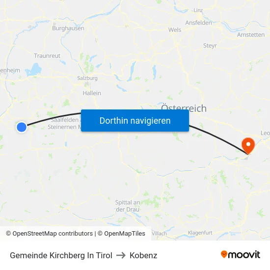 Gemeinde Kirchberg In Tirol to Kobenz map