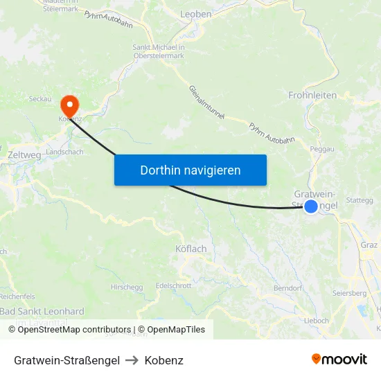 Gratwein-Straßengel to Kobenz map