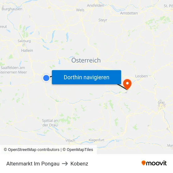 Altenmarkt Im Pongau to Kobenz map