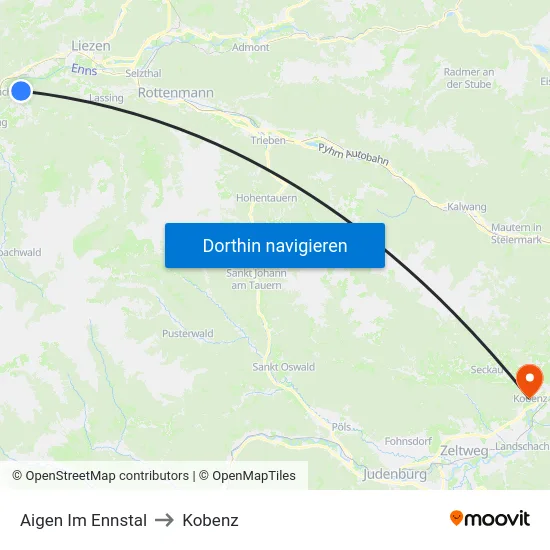 Aigen Im Ennstal to Kobenz map