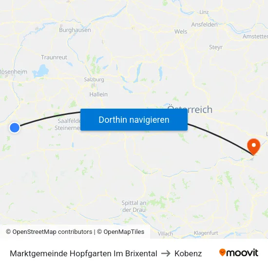Marktgemeinde Hopfgarten Im Brixental to Kobenz map