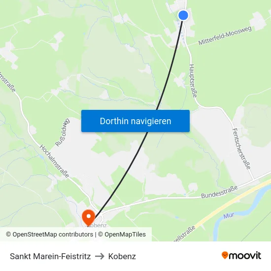 Sankt Marein-Feistritz to Kobenz map