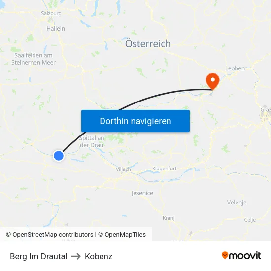 Berg Im Drautal to Kobenz map
