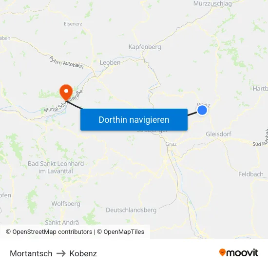 Mortantsch to Kobenz map