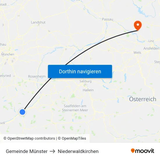 Gemeinde Münster to Niederwaldkirchen map