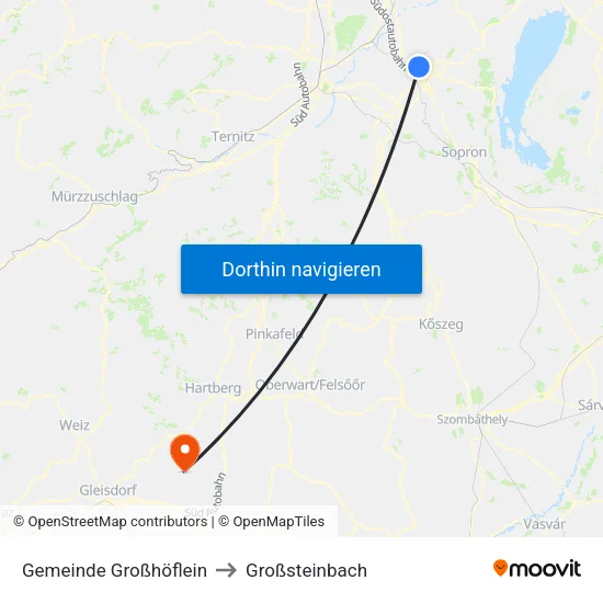 Gemeinde Großhöflein to Großsteinbach map