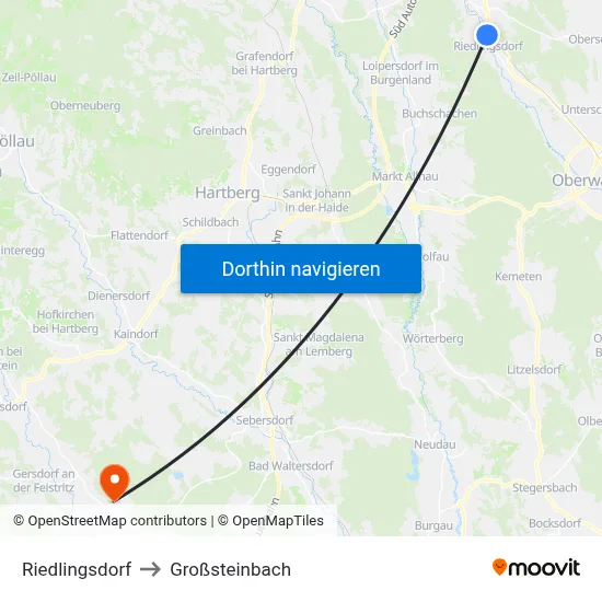 Riedlingsdorf to Großsteinbach map
