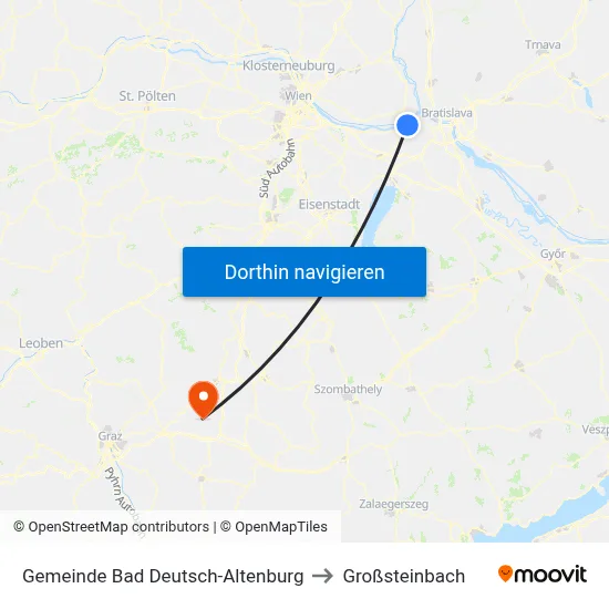 Gemeinde Bad Deutsch-Altenburg to Großsteinbach map