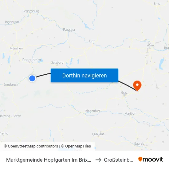 Marktgemeinde Hopfgarten Im Brixental to Großsteinbach map