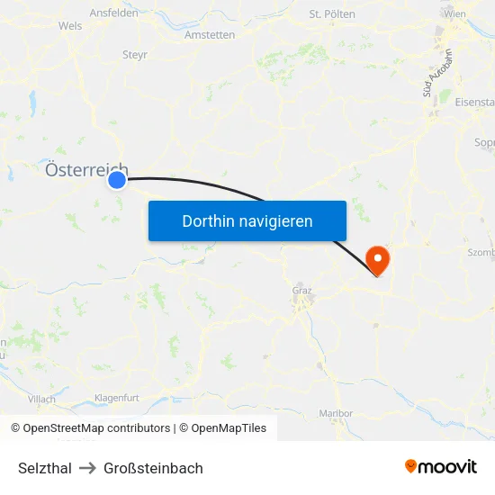 Selzthal to Großsteinbach map
