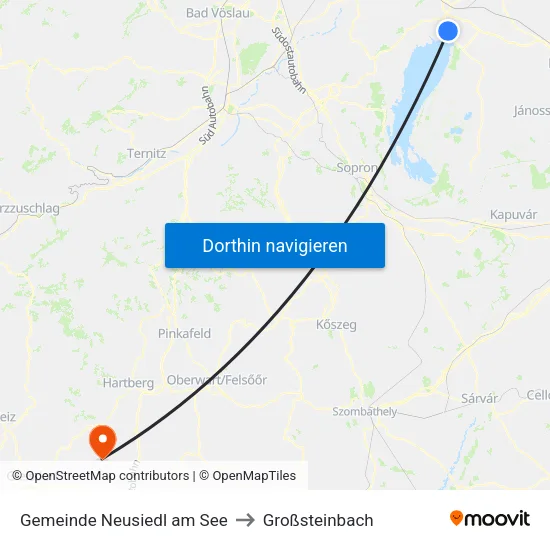 Gemeinde Neusiedl am See to Großsteinbach map
