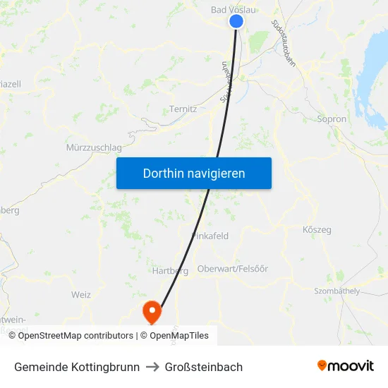 Gemeinde Kottingbrunn to Großsteinbach map