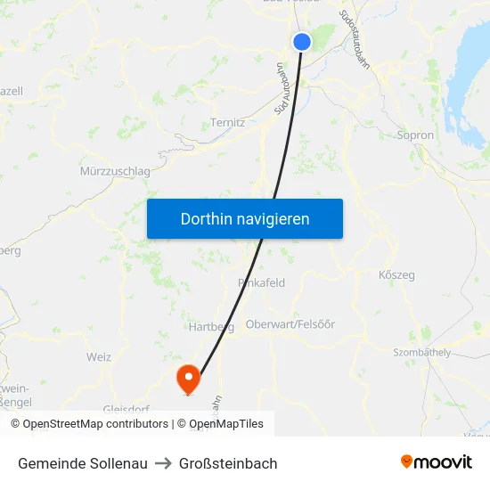 Gemeinde Sollenau to Großsteinbach map