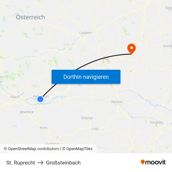 St. Ruprecht to Großsteinbach map