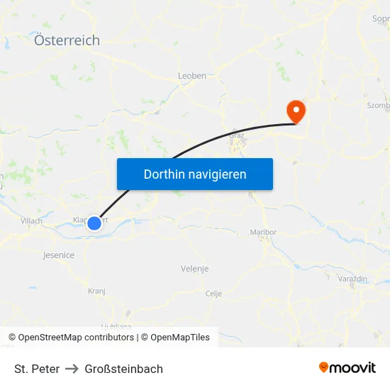 St. Peter to Großsteinbach map
