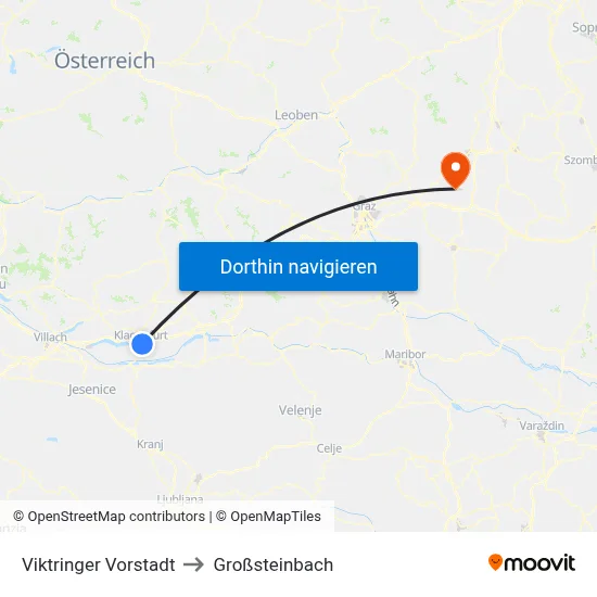 Viktringer Vorstadt to Großsteinbach map