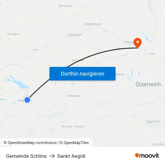 Gemeinde Schlins to Sankt Aegidi map