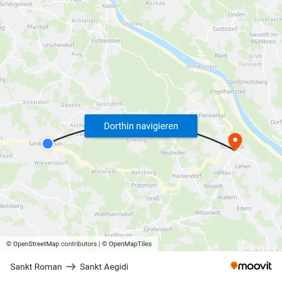 Sankt Roman to Sankt Aegidi map