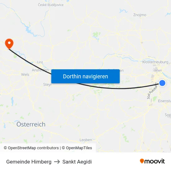 Gemeinde Himberg to Sankt Aegidi map