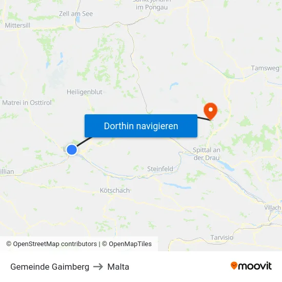 Gemeinde Gaimberg to Malta map