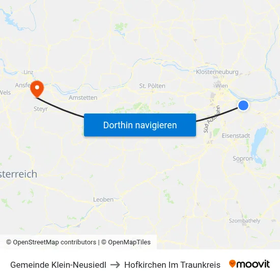 Gemeinde Klein-Neusiedl to Hofkirchen Im Traunkreis map