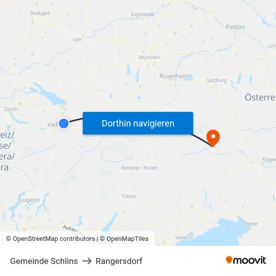 Gemeinde Schlins to Rangersdorf map
