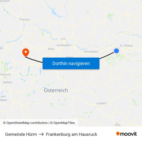 Gemeinde Hürm to Frankenburg am Hausruck map