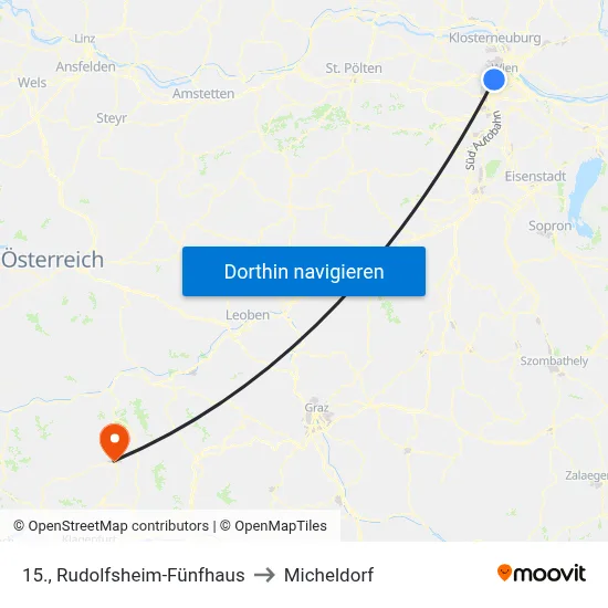 15., Rudolfsheim-Fünfhaus to Micheldorf map
