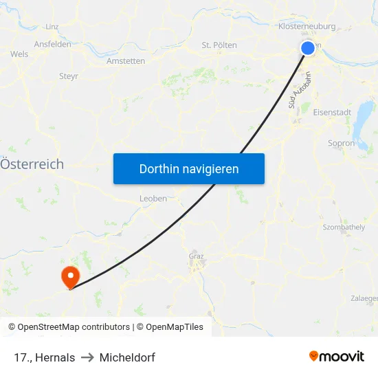 17., Hernals to Micheldorf map